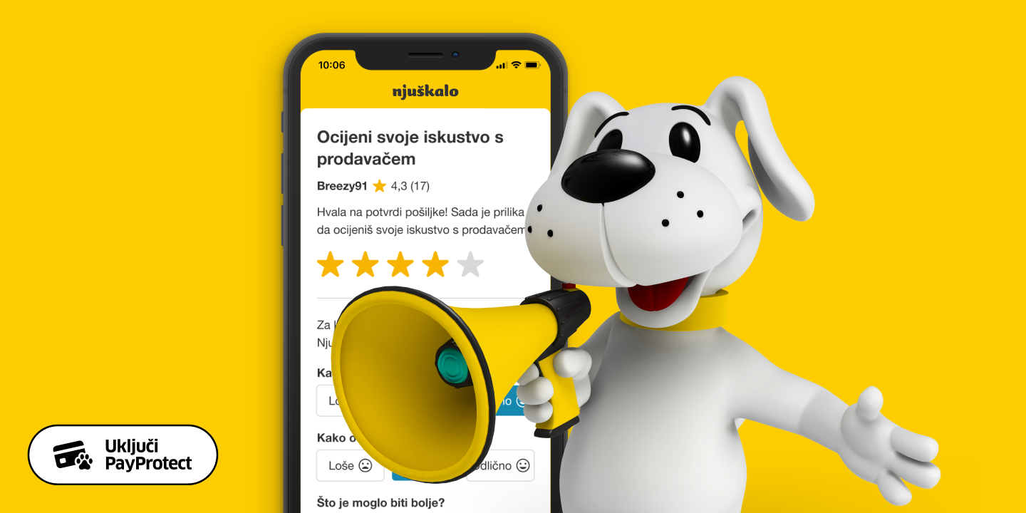 Uspješno završi PayProtect transakciju i uz ocjenu ostavi i osvrt!